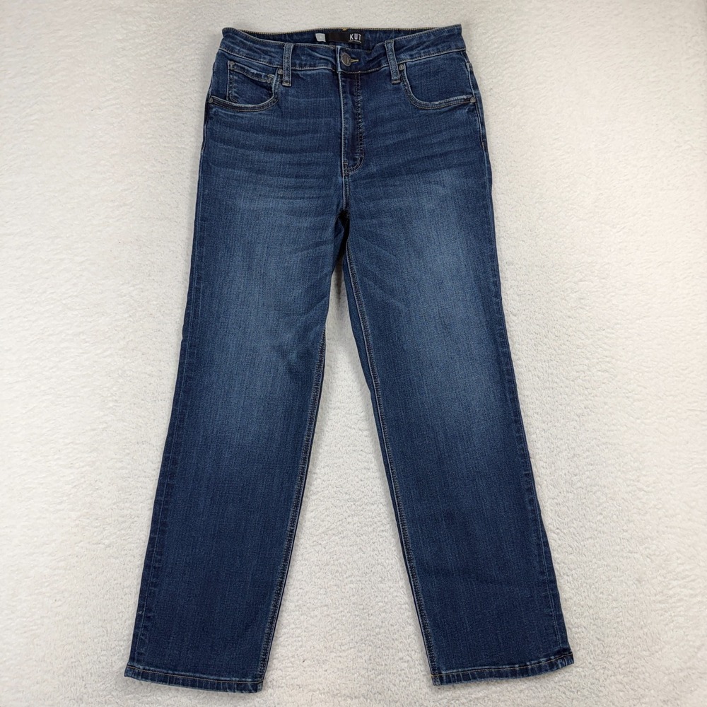 KUT from the Kloth Elizabeth High Rise Fab Ab Straight Jeans 6L 28.5x26.5 Blue